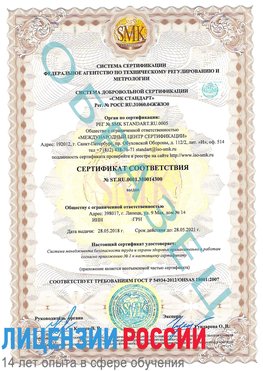 Образец сертификата соответствия Ялта Сертификат OHSAS 18001